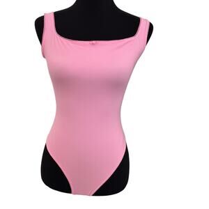NEW SKIMS Fits Everybody Bubble Gum Square Neck Bodysuit Size S